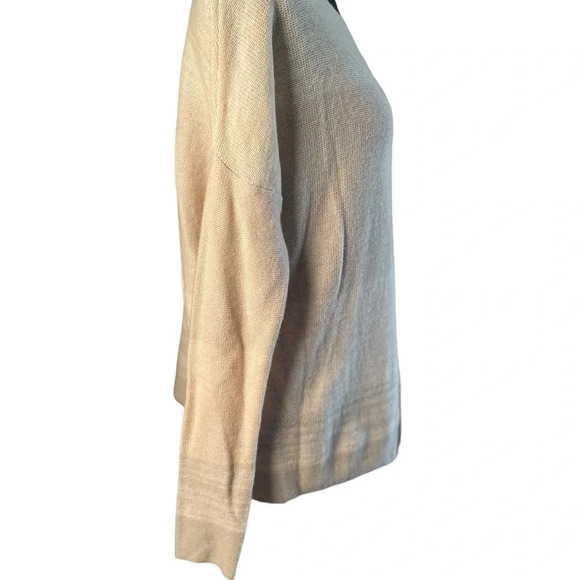 Vince 100% Cashmere Neutrals Colorblock Ombré Lightweight Sweater Blush Ivory S - Picture 4 of 11